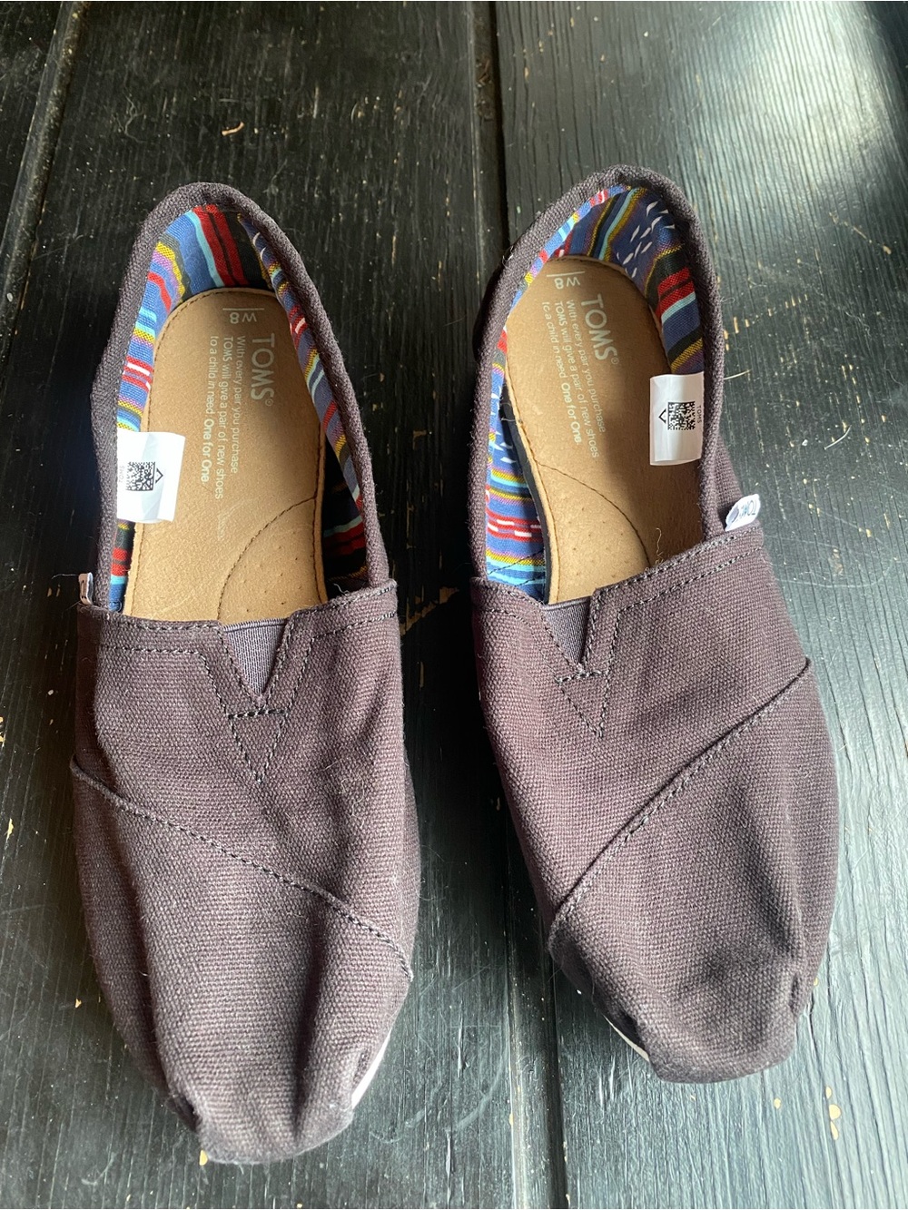 Toms Men’s Slip-On Loafers in Dark Brown Canvas